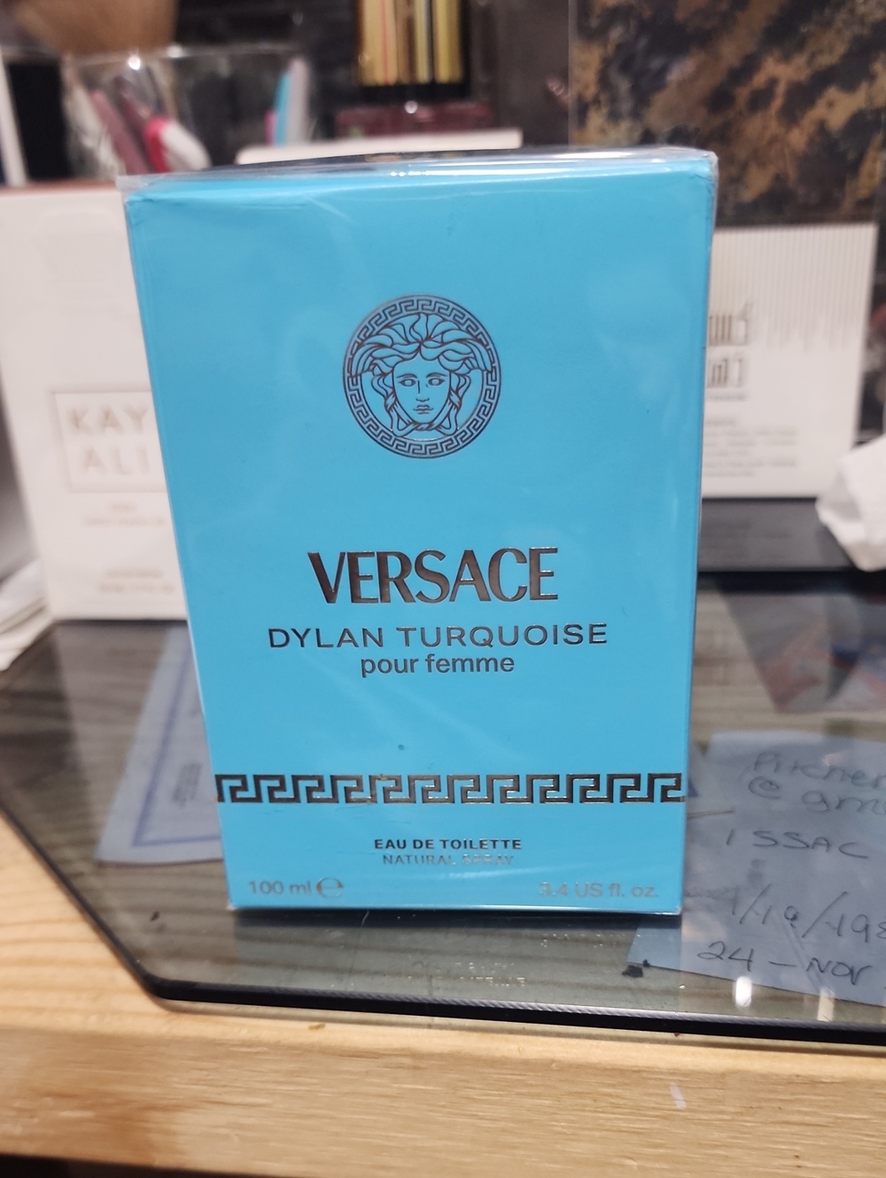 Versace Dylan Turquoise - Bright Turquoise Box with Metallic Logo